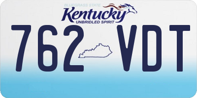 KY license plate 762VDT