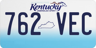 KY license plate 762VEC