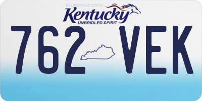 KY license plate 762VEK