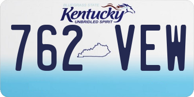 KY license plate 762VEW
