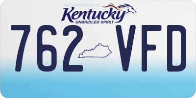 KY license plate 762VFD