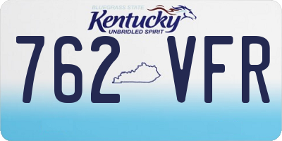 KY license plate 762VFR