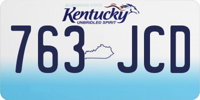 KY license plate 763JCD