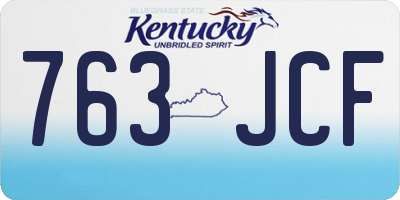 KY license plate 763JCF