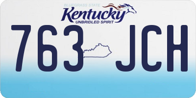 KY license plate 763JCH