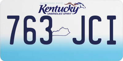 KY license plate 763JCI