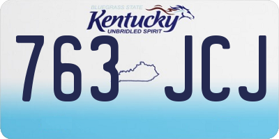 KY license plate 763JCJ