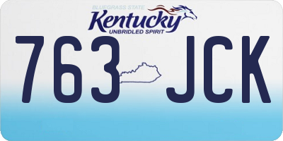 KY license plate 763JCK