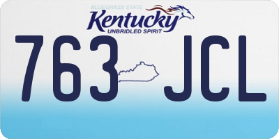 KY license plate 763JCL