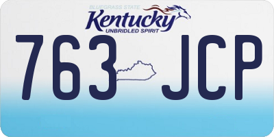 KY license plate 763JCP