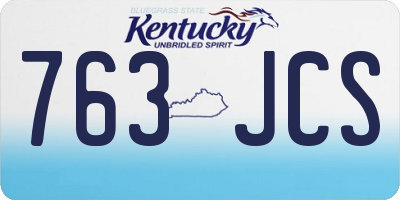 KY license plate 763JCS