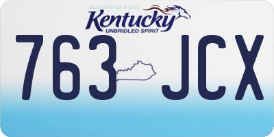 KY license plate 763JCX