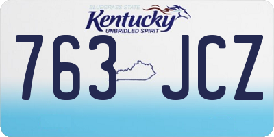 KY license plate 763JCZ