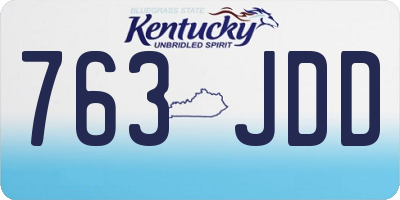 KY license plate 763JDD