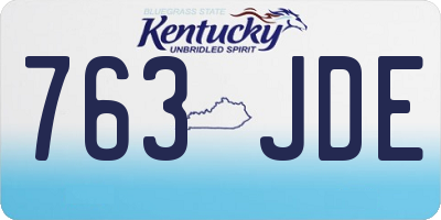 KY license plate 763JDE