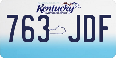 KY license plate 763JDF