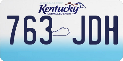 KY license plate 763JDH