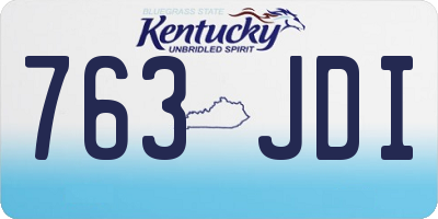 KY license plate 763JDI