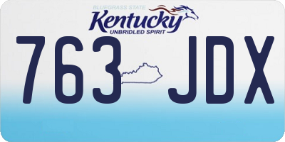 KY license plate 763JDX
