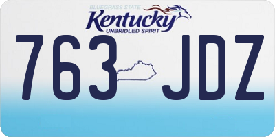KY license plate 763JDZ