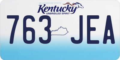 KY license plate 763JEA