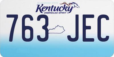 KY license plate 763JEC