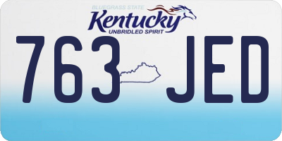 KY license plate 763JED