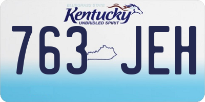 KY license plate 763JEH