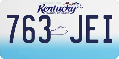 KY license plate 763JEI