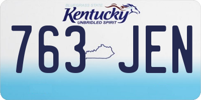 KY license plate 763JEN