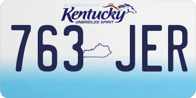 KY license plate 763JER