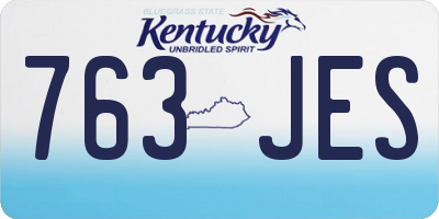 KY license plate 763JES