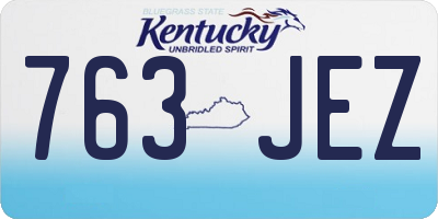 KY license plate 763JEZ
