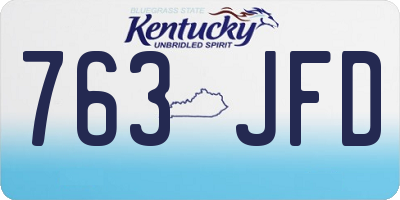 KY license plate 763JFD