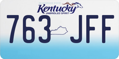 KY license plate 763JFF