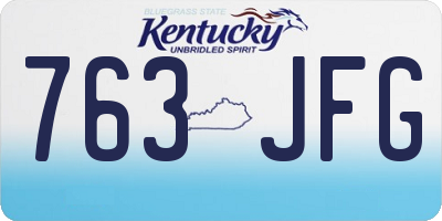 KY license plate 763JFG