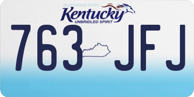 KY license plate 763JFJ
