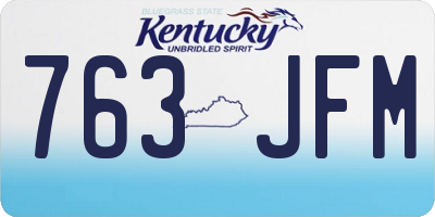 KY license plate 763JFM