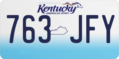 KY license plate 763JFY