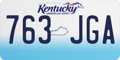 KY license plate 763JGA