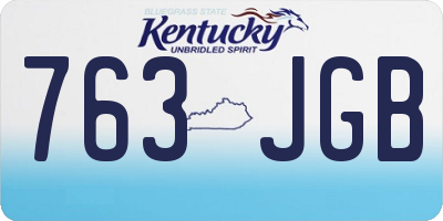 KY license plate 763JGB