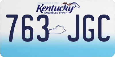 KY license plate 763JGC