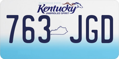 KY license plate 763JGD