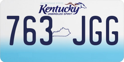 KY license plate 763JGG