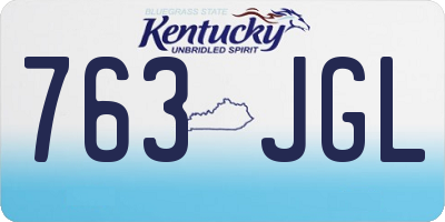 KY license plate 763JGL