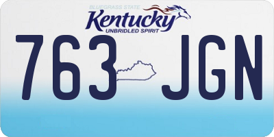 KY license plate 763JGN
