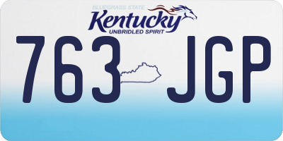 KY license plate 763JGP