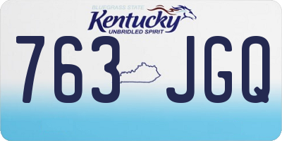 KY license plate 763JGQ