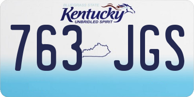 KY license plate 763JGS