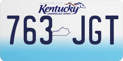 KY license plate 763JGT